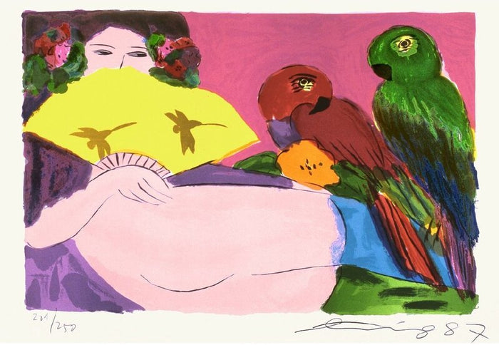 Éventail de Walasse Ting 丁雄泉, 1987