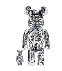 Bearbrick H.R. Giger White Chrome 400% + 100% by BE@RBRICK, 2021
