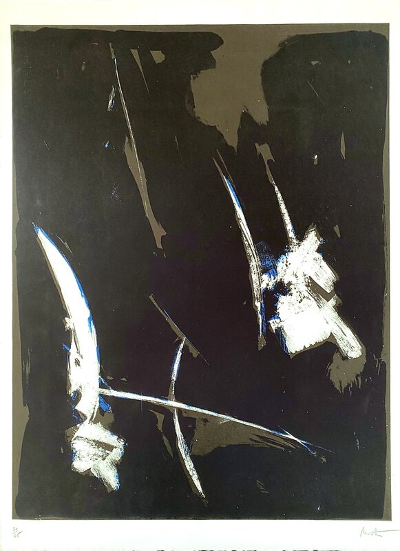 Composition sur fond noir de Jean Miotte, vers 1990