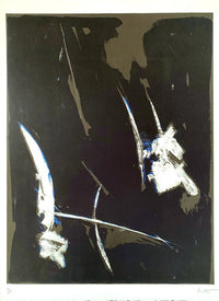 Composition sur fond noir de Jean Miotte, vers 1990