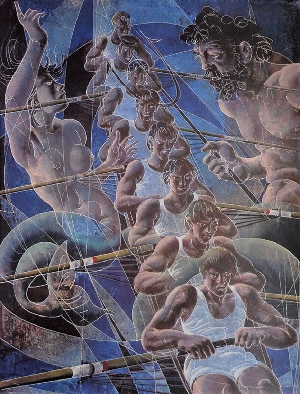 Rowing by Hans Erni, 1983
