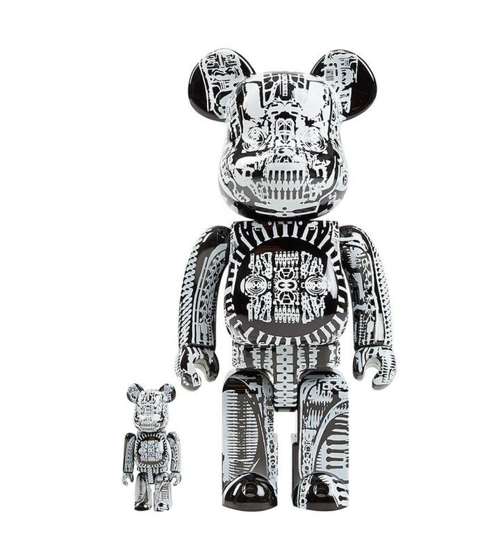 Bearbrick H.R. Giger Black Chrome 400% + 100% de BE@RBRICK, 2021