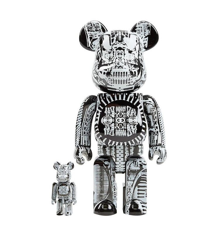 Bearbrick H.R. Giger Black Chrome 400% + 100% by BE@RBRICK, 2021