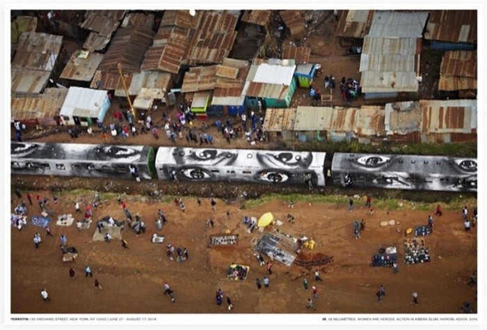 Action in Kibera slum, Nairobi, Kenya by JR, 2018