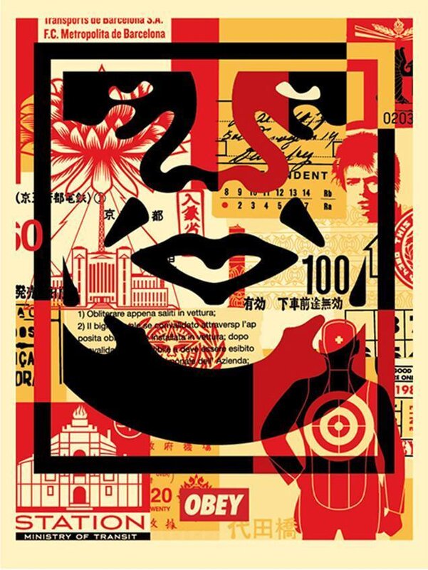 Obey 3 Face Collage de Shepard Fairey, 2019 (vue 4)