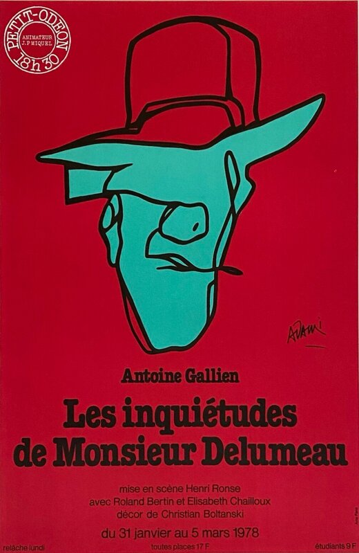 Les inquiétudes de Monsieur Delumeau by Valerio Adami, 1978