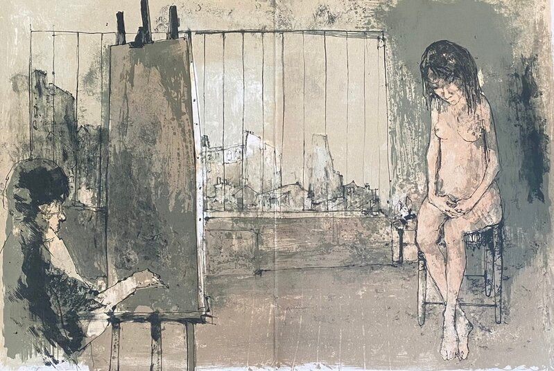 Atelier parisien de Jean Jansem, 1964