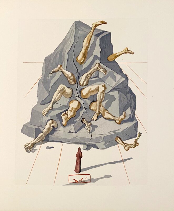 La Divine Comédie - Enfer 19 - Les Simoniaques de Salvador Dalí, 1963