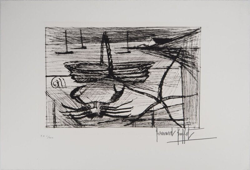 Crabe et panier de pêche by Bernard Buffet, 1980