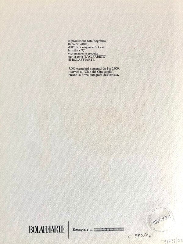 Letter "Q" de César, 1973 (vue 2)
