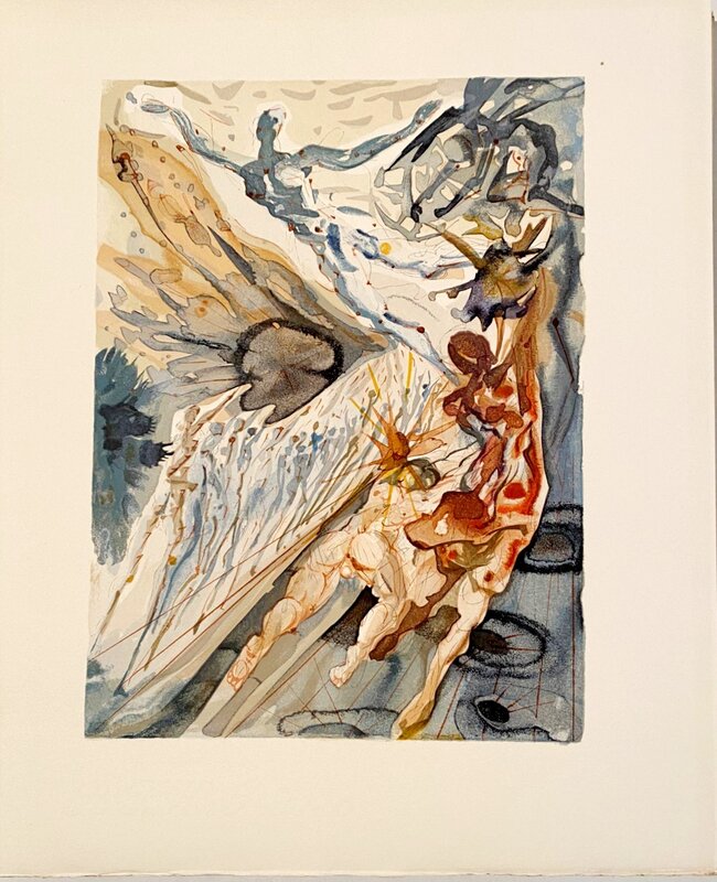 La Divine Comédie - Purgatoire 26 - Rencontre de deux troupeaux by Salvador Dalí, 1963