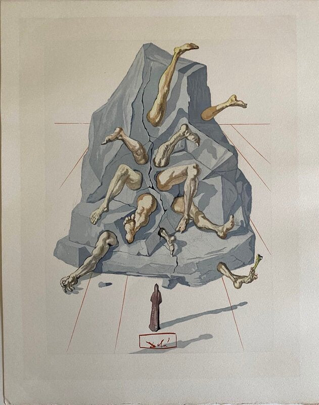 La Divine Comédie - Enfer 19 - Les Simoniaques de Salvador Dalí, 1963 (vue 2)