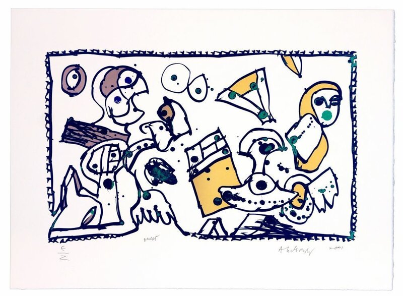 En route (Ouest) by Pierre Alechinsky, 2001