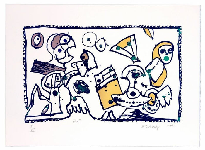 En route (Ouest) de Pierre Alechinsky, 2001