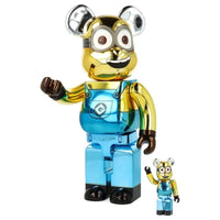 Minion Dave (Chrome) 400% + 100% by BE@RBRICK, 2022