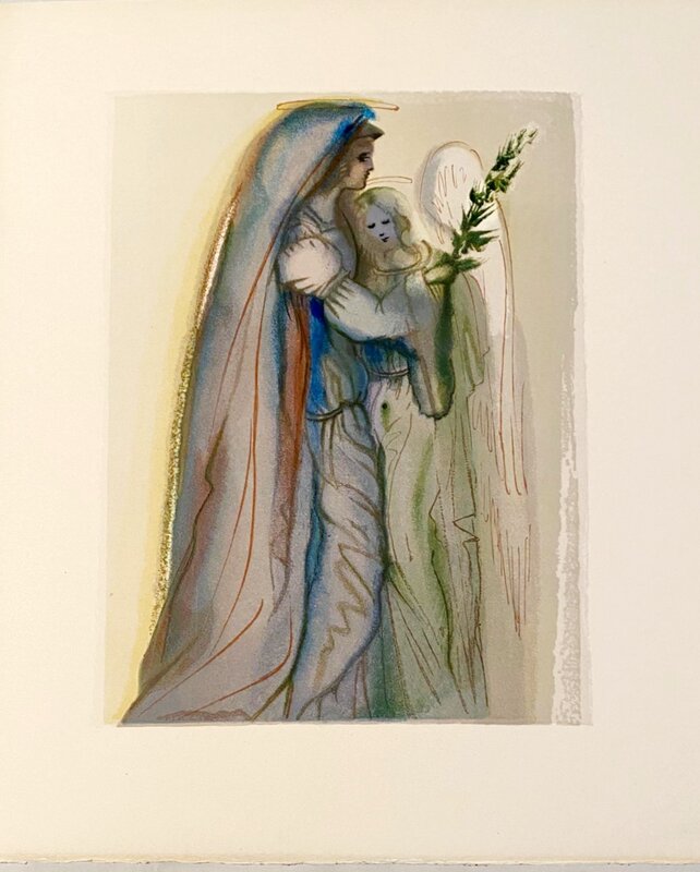 La Divine Comédie - Paradis 32 - Préparation à la prière finale by Salvador Dalí, 1963