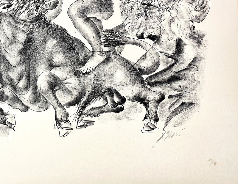 Bull and portrait of Marx by Hans Erni, 1970 (view 2)
