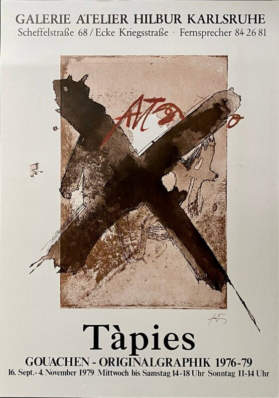 Gouachen-Originalgraphik d'Antoni Tàpies, 1979