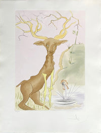 Le Cerf se voyant dans l'eau by Salvador Dalí, 1974