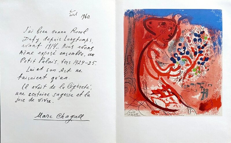 Hommage à Raoul Dufy de Marc Chagall, 1965