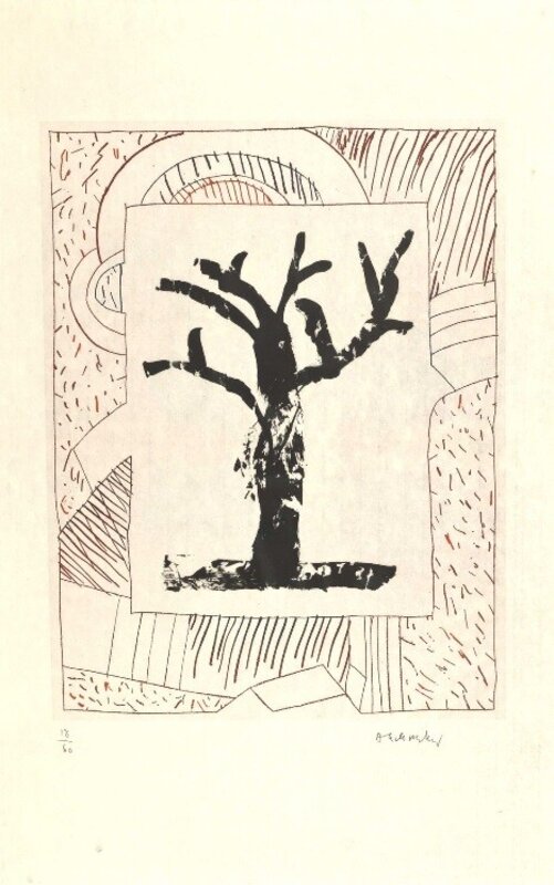 Arbre central au rouge de Pierre Alechinsky, 1993