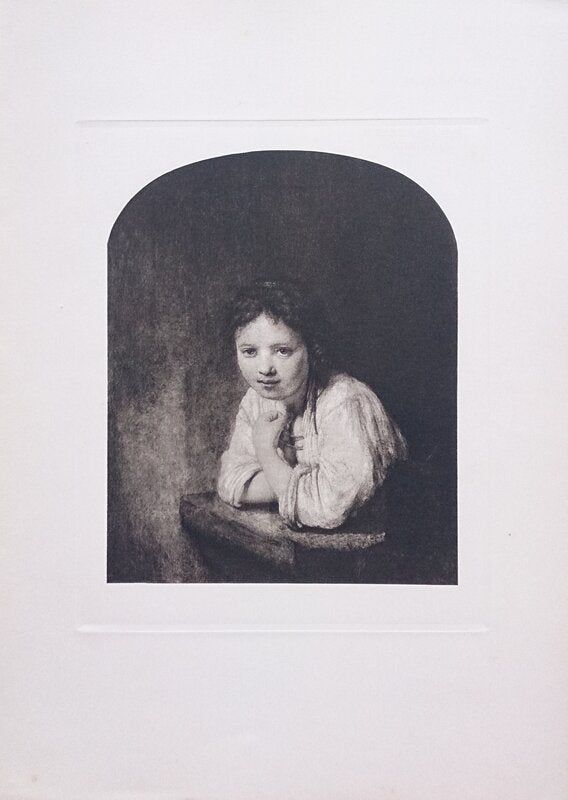 Jeune fille à la fenêtre de Rembrandt van Rijn, vers 1910
