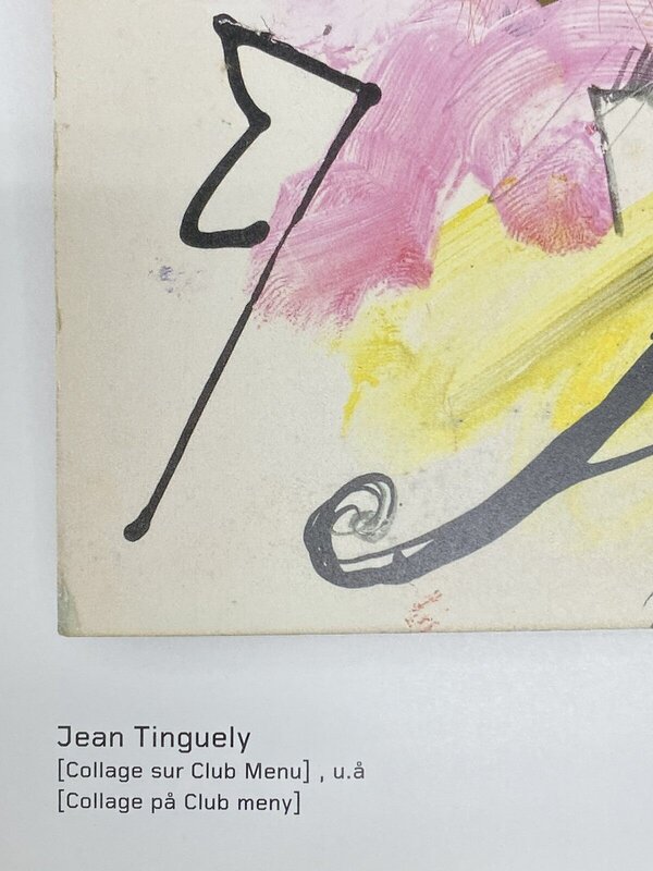 Collage sur Club Menu de Jean Tinguely, 2018 (vue 4)