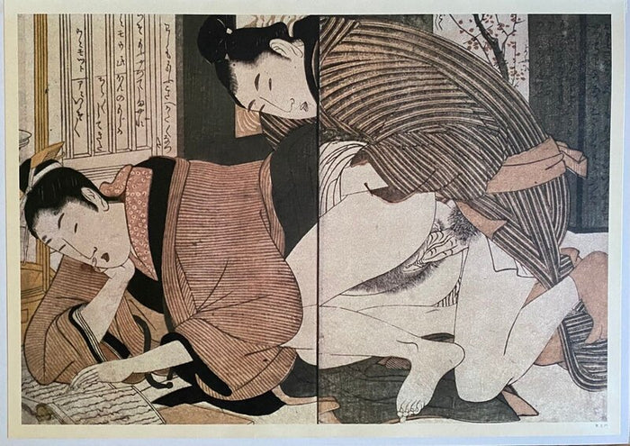 Ukiyo-e Shunga Edo Era by Kitagawa Utamaro, 1995