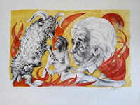 Aries and portrait of Einstein de Hans Erni, 1970