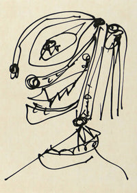Frauen portrait mit Hut 4 d'Antonio Saura, 1990