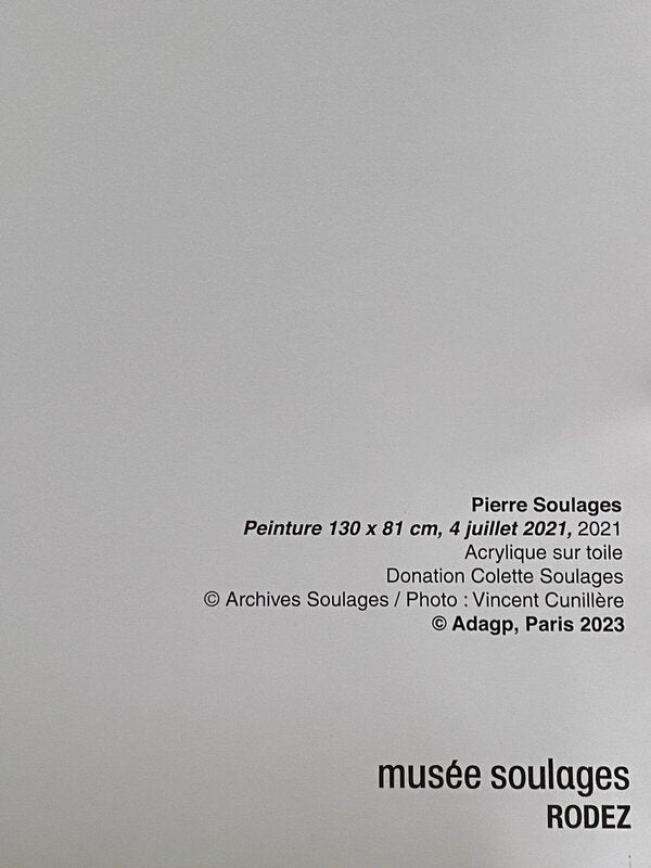 Peinture, 4 juillet 2021 by Pierre Soulages, 2023 (view 4)