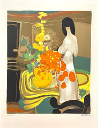 Femme aux fleurs d'Alfred Defossez, vers 1970