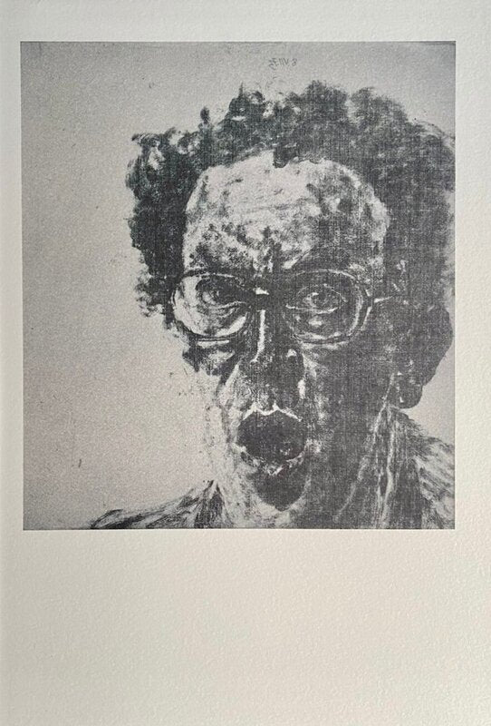 Autoportrait à la bouche ouverte d'Avigdor Arikha, 1990