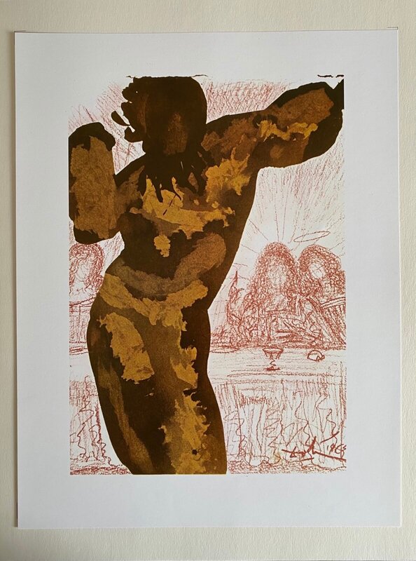 Christ tells the disciples that one of their number will betray him (Matthew 26:20-21) de Salvador Dalí, 1985 (vue 2)