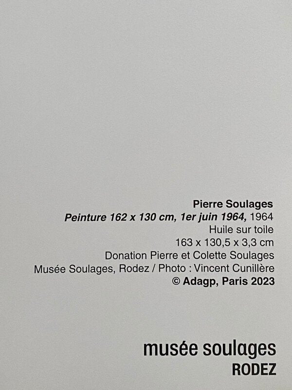 Peinture, 1er juin 1964 de Pierre Soulages, 2023 (vue 4)