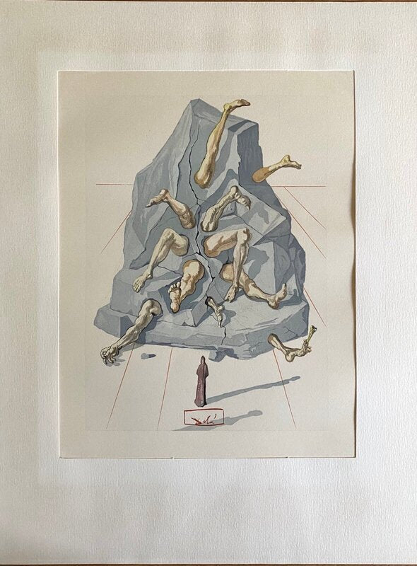 La Divine Comédie - Enfer 19 - Les Simoniaques de Salvador Dalí, 1963
