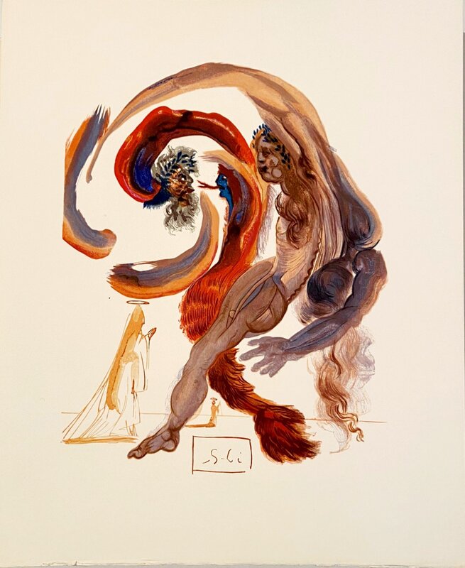 La Divine Comédie - Purgatoire 18 - Accidia de Salvador Dalí, 1963
