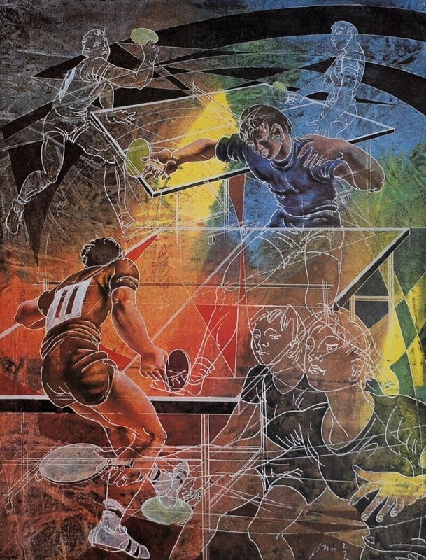Table Tennis de Hans Erni, 1983
