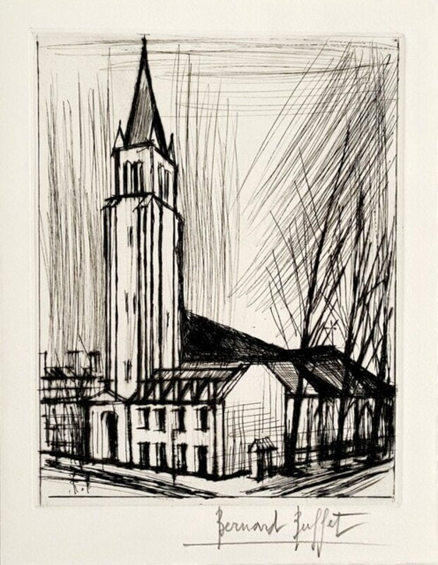 L’église Saint-Germain des Prés by Bernard Buffet, 1970