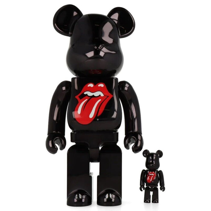 Rolling Stones Lip & Tongue (Black Chrome) 400% + 100% de BE@RBRICK, 2022
