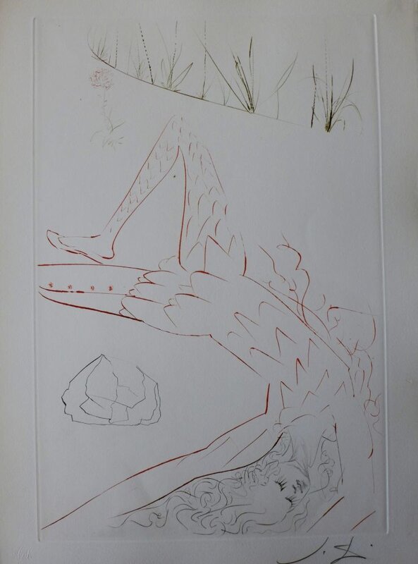 Tristan and Iseult : Tristan Wounded by Salvador Dalí, 1970