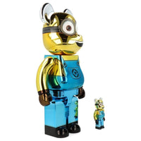 Minion Dave (Chrome) 400% + 100% by BE@RBRICK, 2022 (view 4)