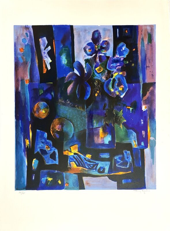 Nature morte aux iris de Tony Agostini, vers 1970