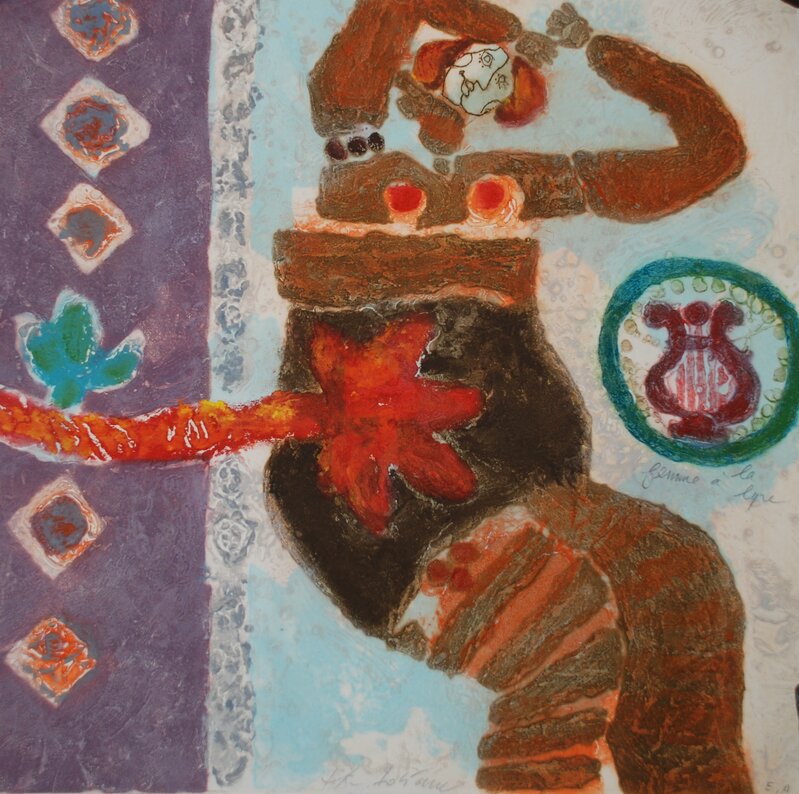 Femme à la Lyre de Theo Tobiasse, 1983