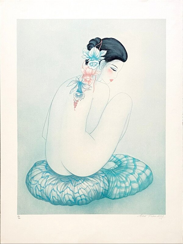 Nu au coussin by Mara Tran-long, 1988