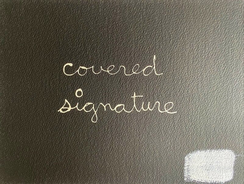 Covered signature de Ben Vautier, 1975