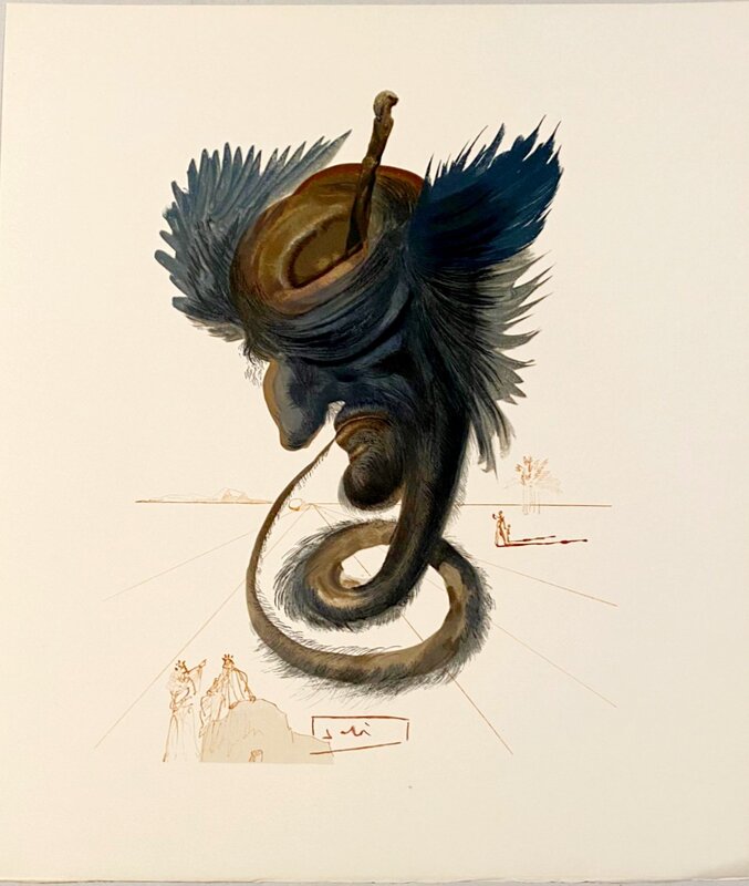 La Divine Comédie - Enfer 20 - Devins et sorciers by Salvador Dalí, 1963