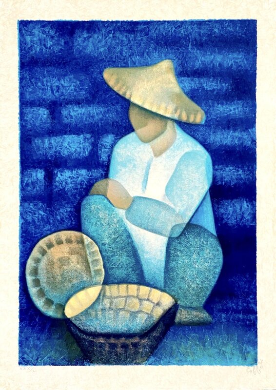 Homme aux paniers by Louis Toffoli, c. 1990