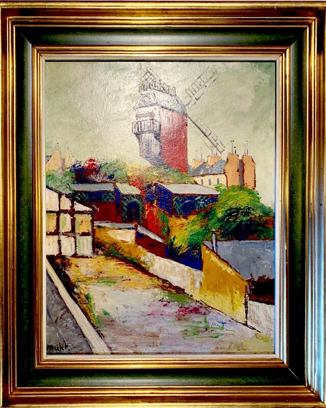 Montmartre, le Moulin de la Galette d'Élisée Maclet, vers 1950