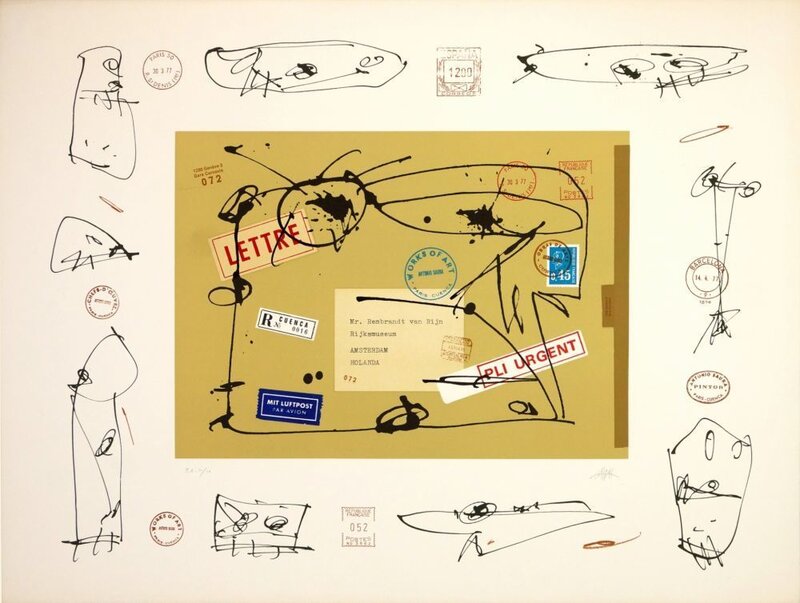 Rembrandt Van Rijin by Antonio Saura, 1977